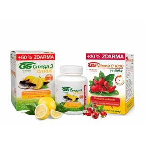 Green Swan Pharmaceuticals Set GS Vitamín C 1000 se šípky 100 + 20 tbl. + GS Omega 3 Citrus 60 kapslí + 30 kapslí