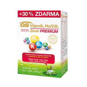 Green Swan Pharmaceuticals GS Vápník, Hořčík, Zinek PREMIUM s vitaminem D, 100+30 tablet